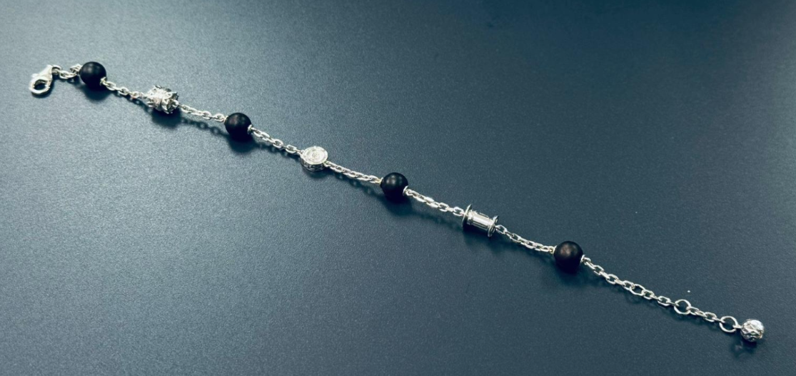 JA260220-M136K-CCB0042-古木琉璃手串-文殊菩薩(17-18-19cm)-材質:14K 鍍白金(預計4月頭到貨，只限尖沙咀門店自取不包郵)