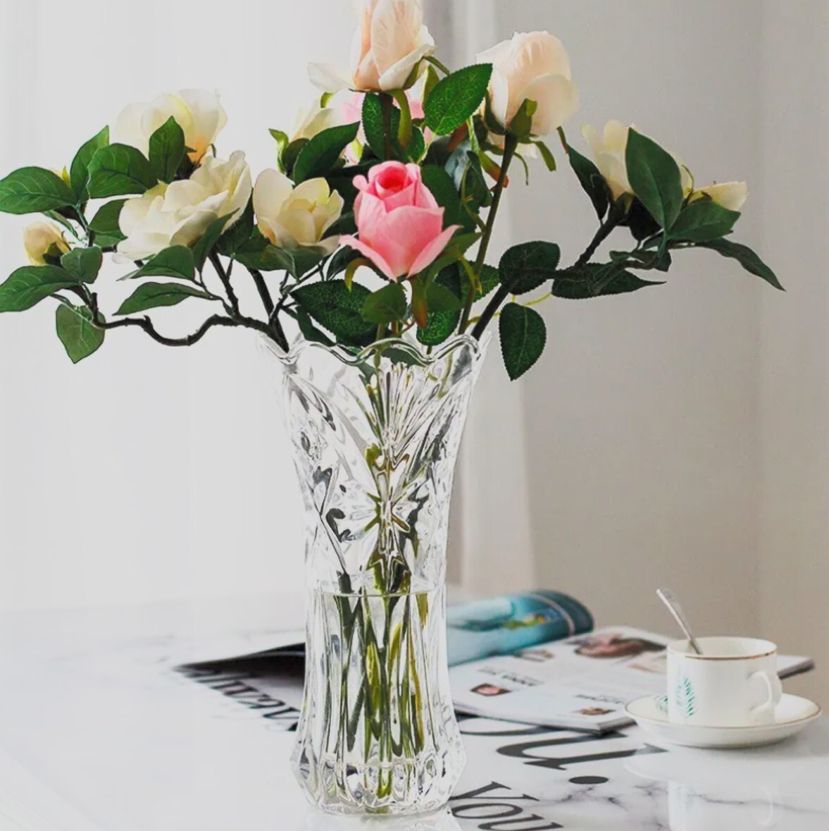 簡約壓紋玻璃花瓶