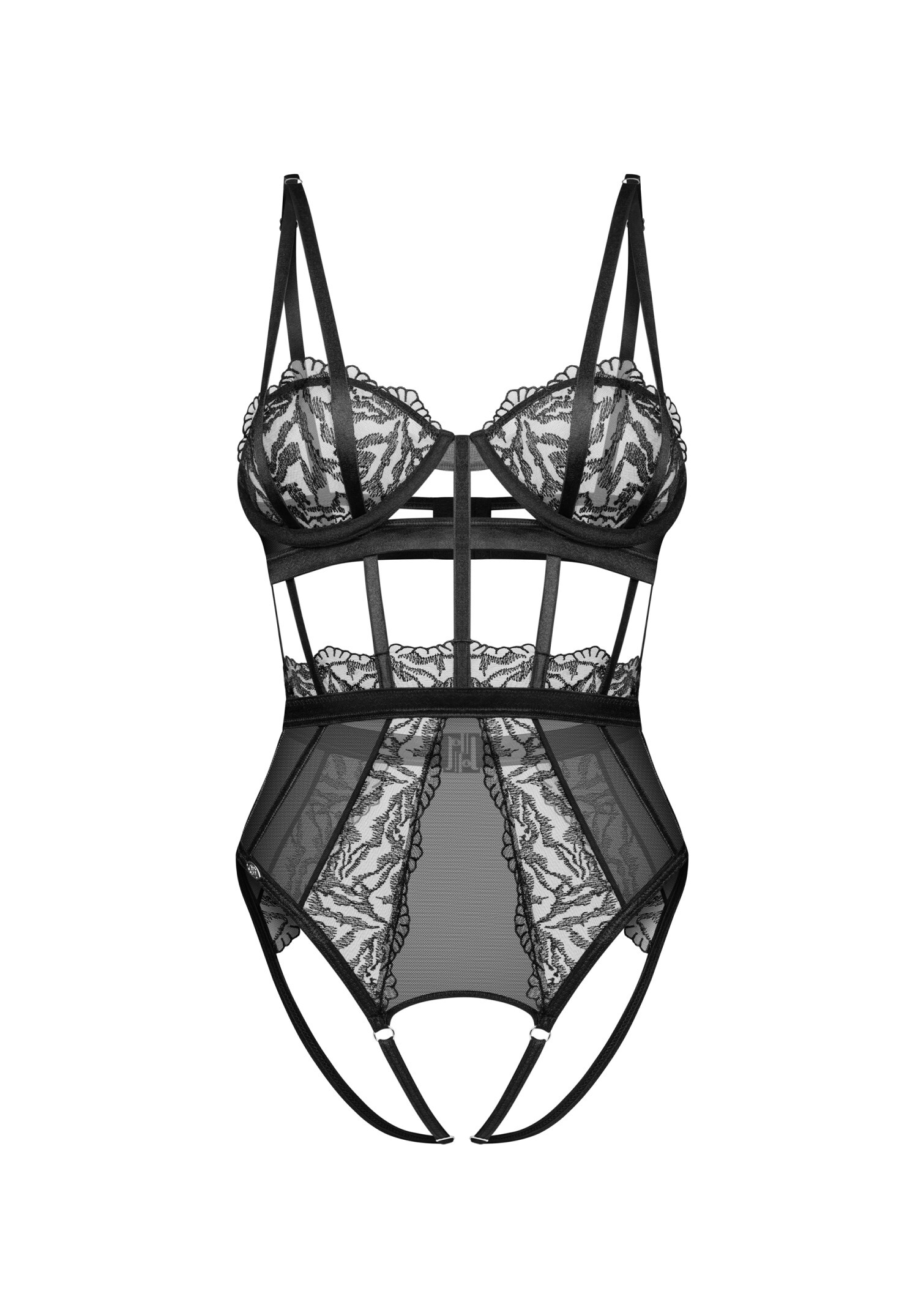 Obsessive - Hersis 蕾絲塑身收腰開襠連體衣 - S/M/L/XL