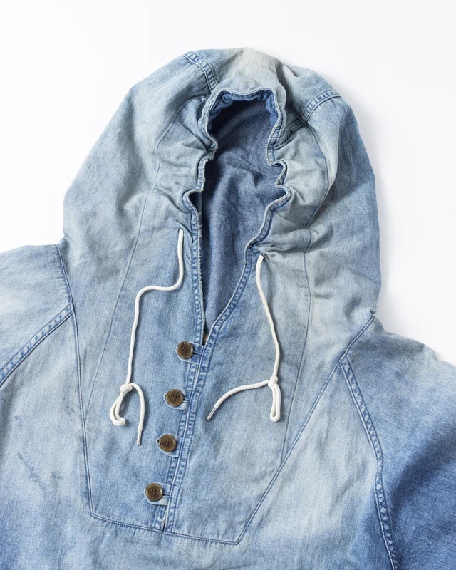 ANACHRONORM 2026 AGING UTILITY DENIM ANORAK PULLOVER AN412-W - INDIGO PRE ORDER ITEM (預訂中)