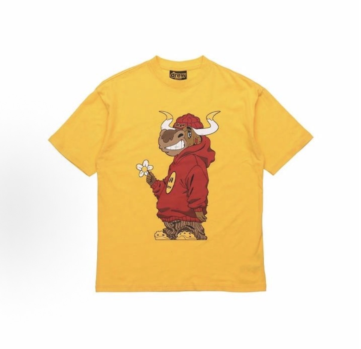 【代購】Drew House 中國限定 新年專屬 OX 卡通牛印花短袖 T 恤 黃色