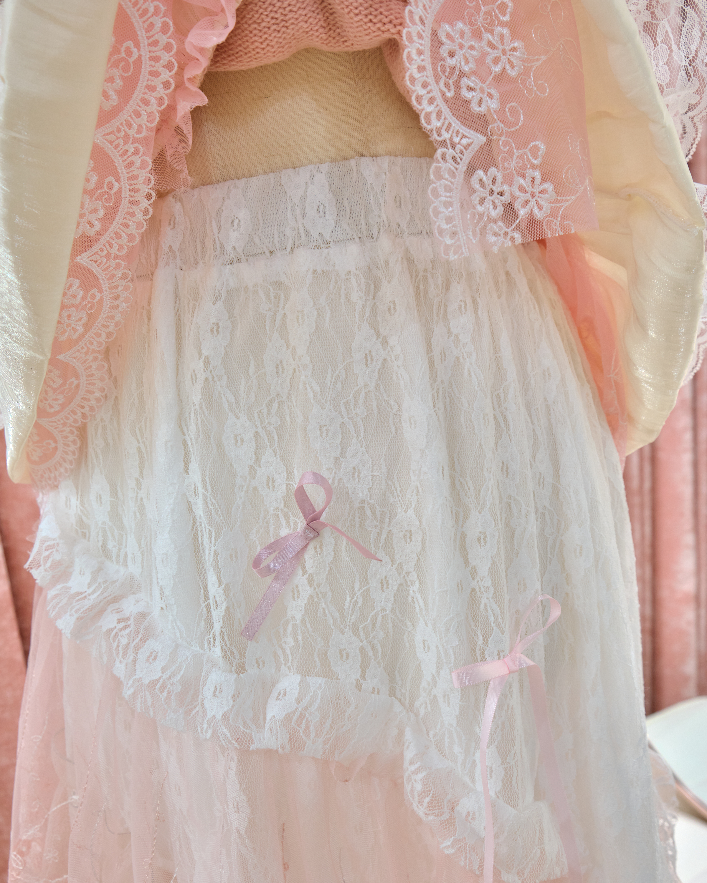 13366 Iridescent Tiered Lace Princess Long Skirt