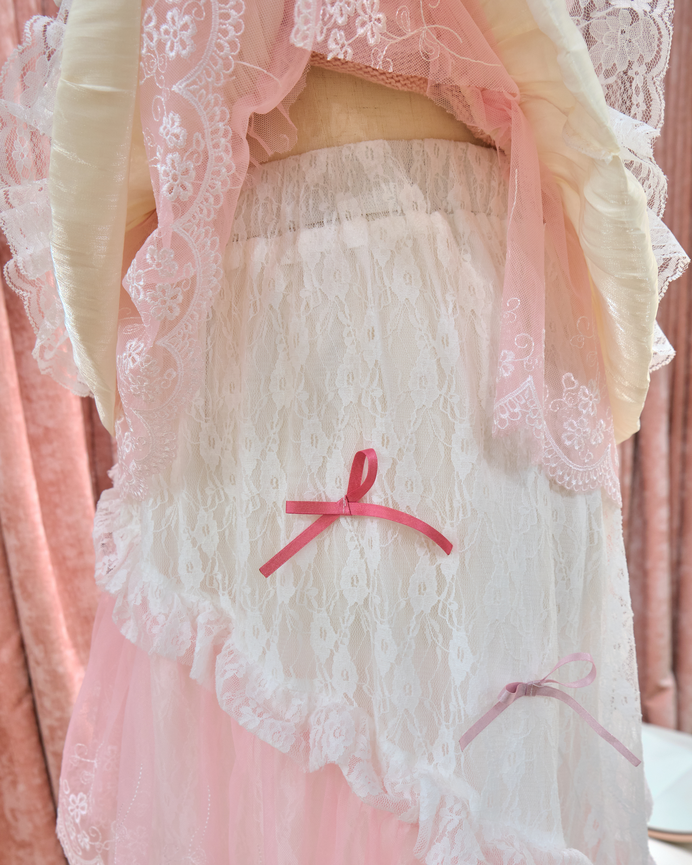 13364 Iridescent Tiered Lace Princess Long Skirt