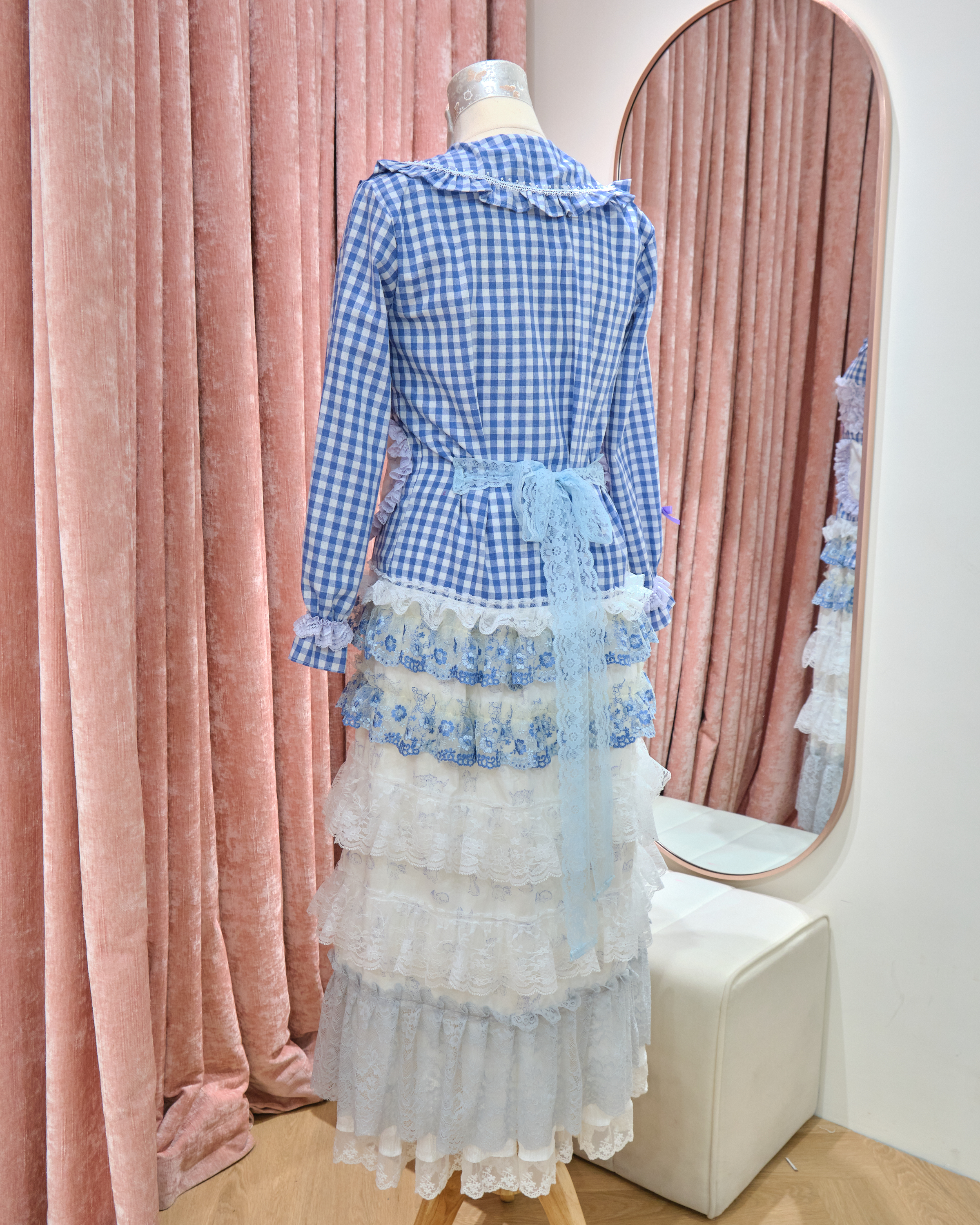 13340 Pastel Ruffle Fairy Long Blouse Jacket