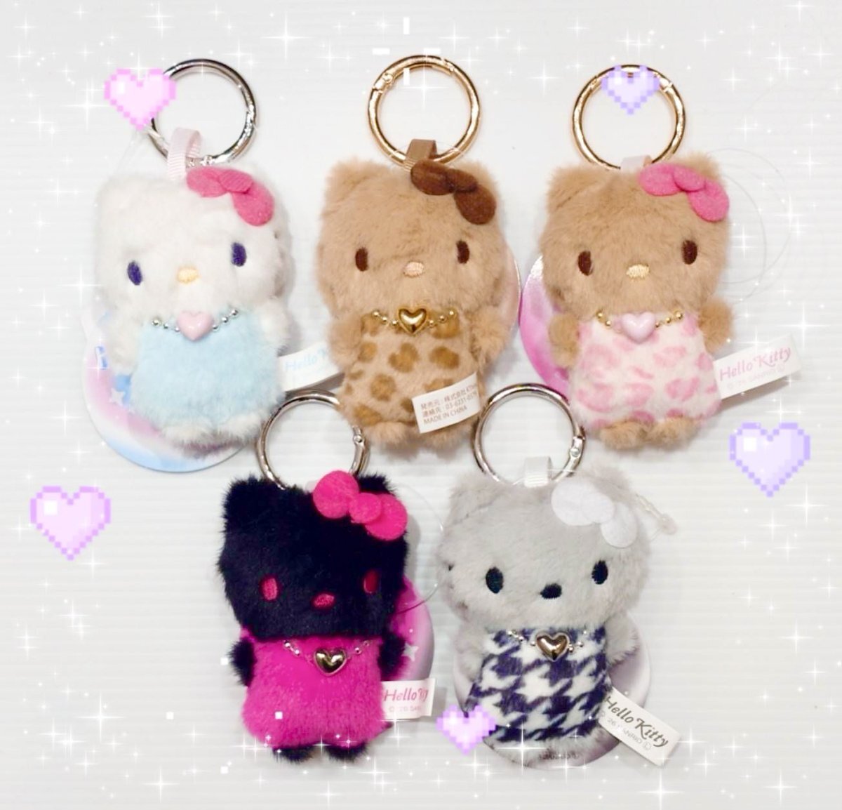 SANRIO 三麗鷗 HELLO KITTY 迷你 毛茸茸吊飾 愛心項鍊 凱蒂貓 日本代購