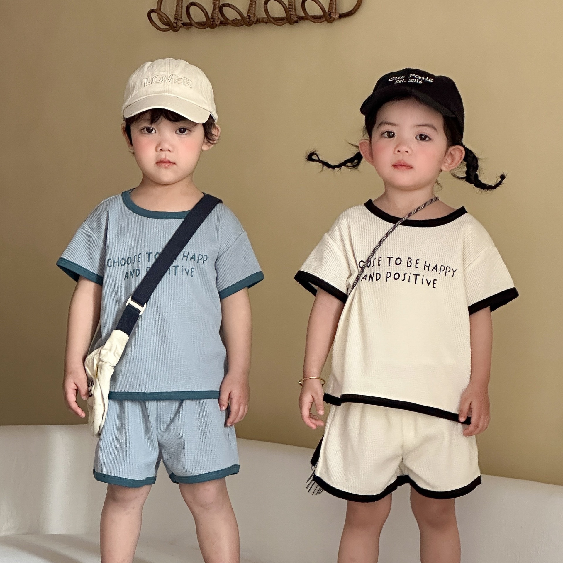 華夫格撞色字母套裝