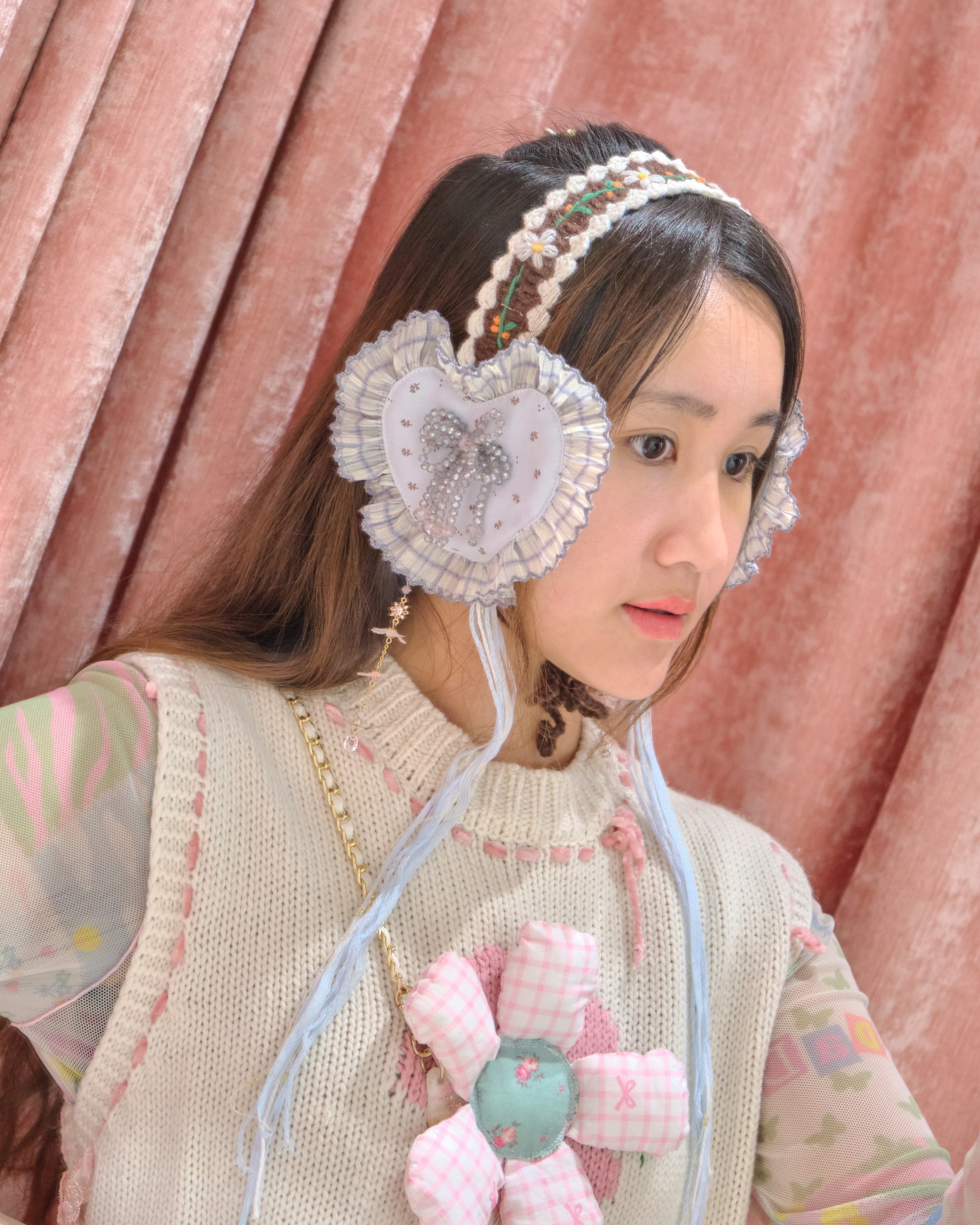 13318 Heart Blossom Dream Earmuff Headband