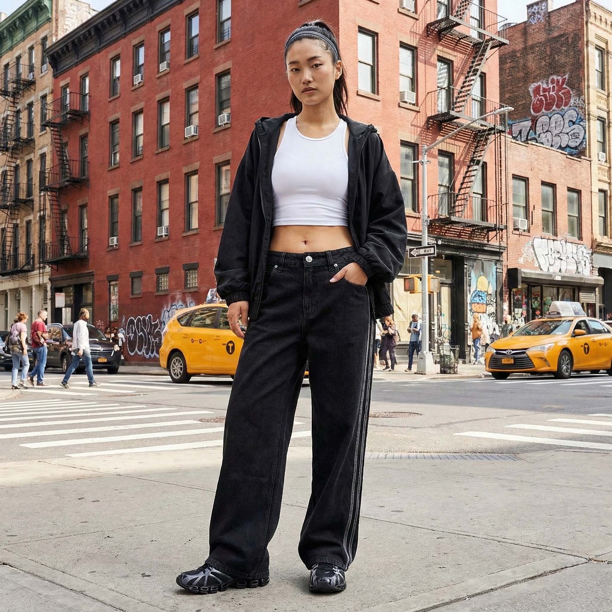 【預購】ADIDAS H022109 經典三線重工丹寧寬鬆運動褲