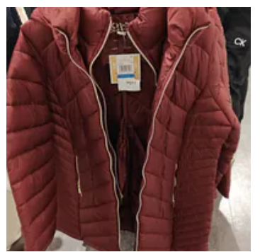 [S] MICHAEL KORS CHERRY PACKABLE QUILTED NYLON PUFFER COAT, 77A4512M42-CHERRY (SMK1408)