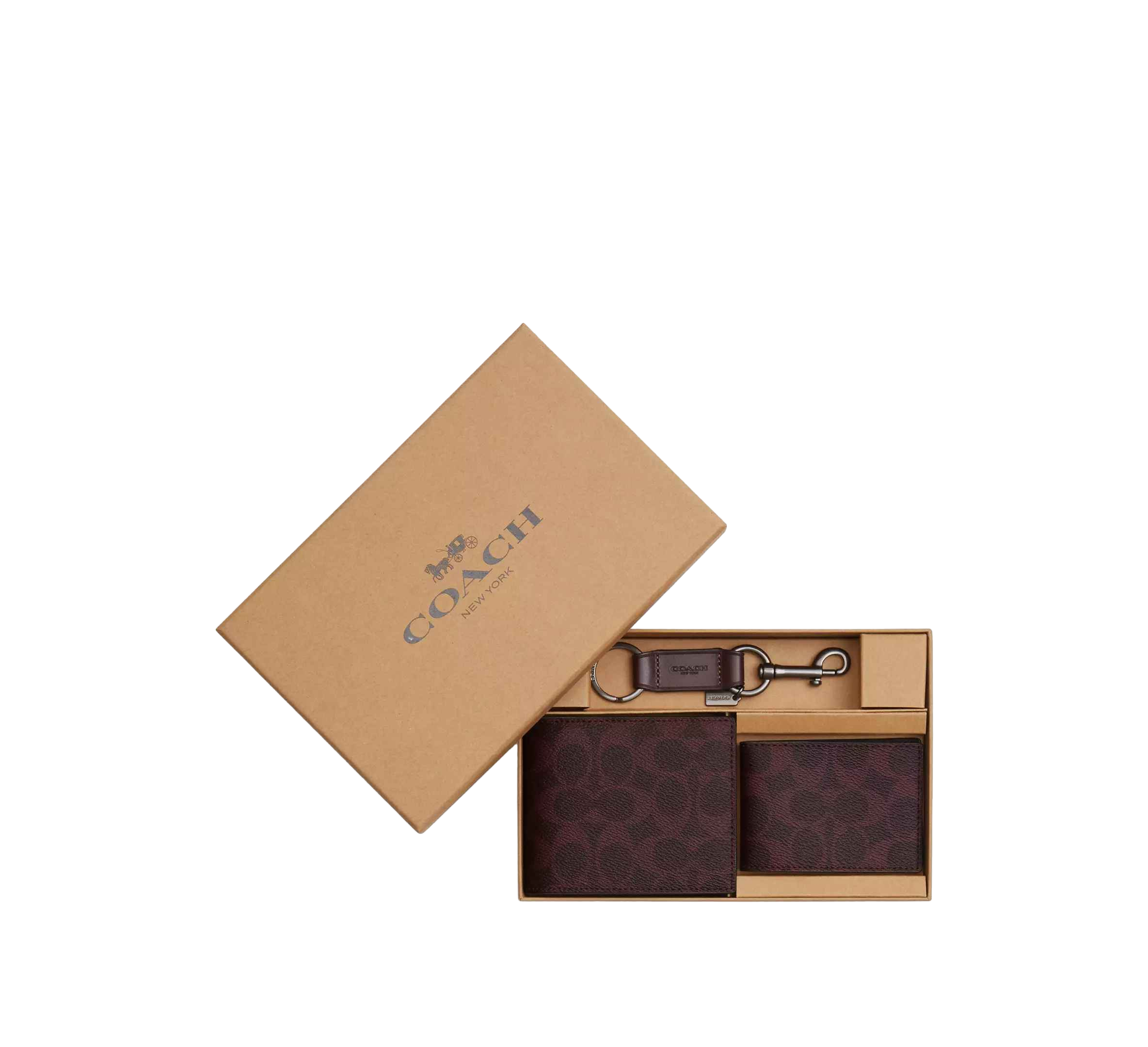【Coach Outlet】Boxed 3-In-1 Wallet Gift Set In Signature Canvas  酒紅