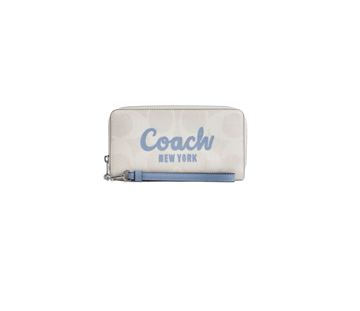 【Coach Outlet】Long Zip Around Wallet In Signature Canvas  白