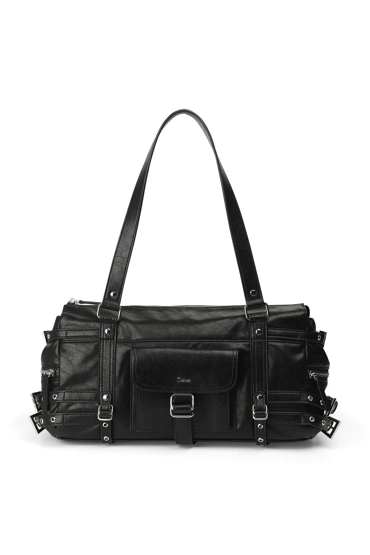 DEINET - BELTED POCKET SHOULDER BAG (BLACK)