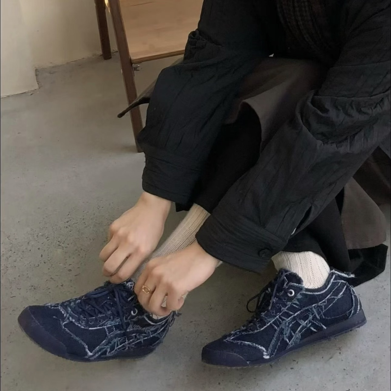 ONITSUKA TIGER MEXICO 66 SD 藍 牛仔丹寧 做舊 破壞風 鬼塚虎 休閒鞋 1183C310-401