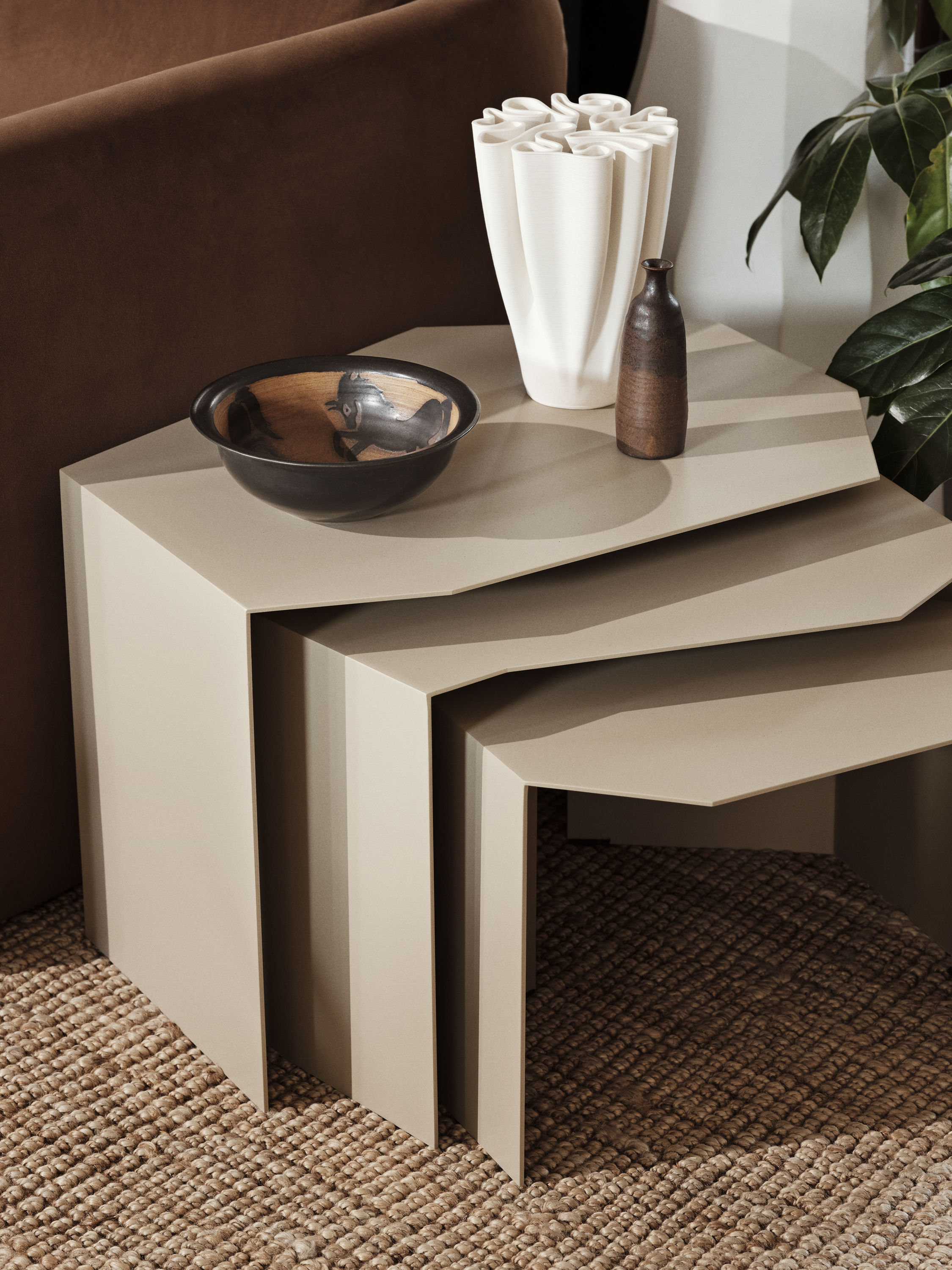 碎羽 / 邊桌 - 三件組 by Ferm Living