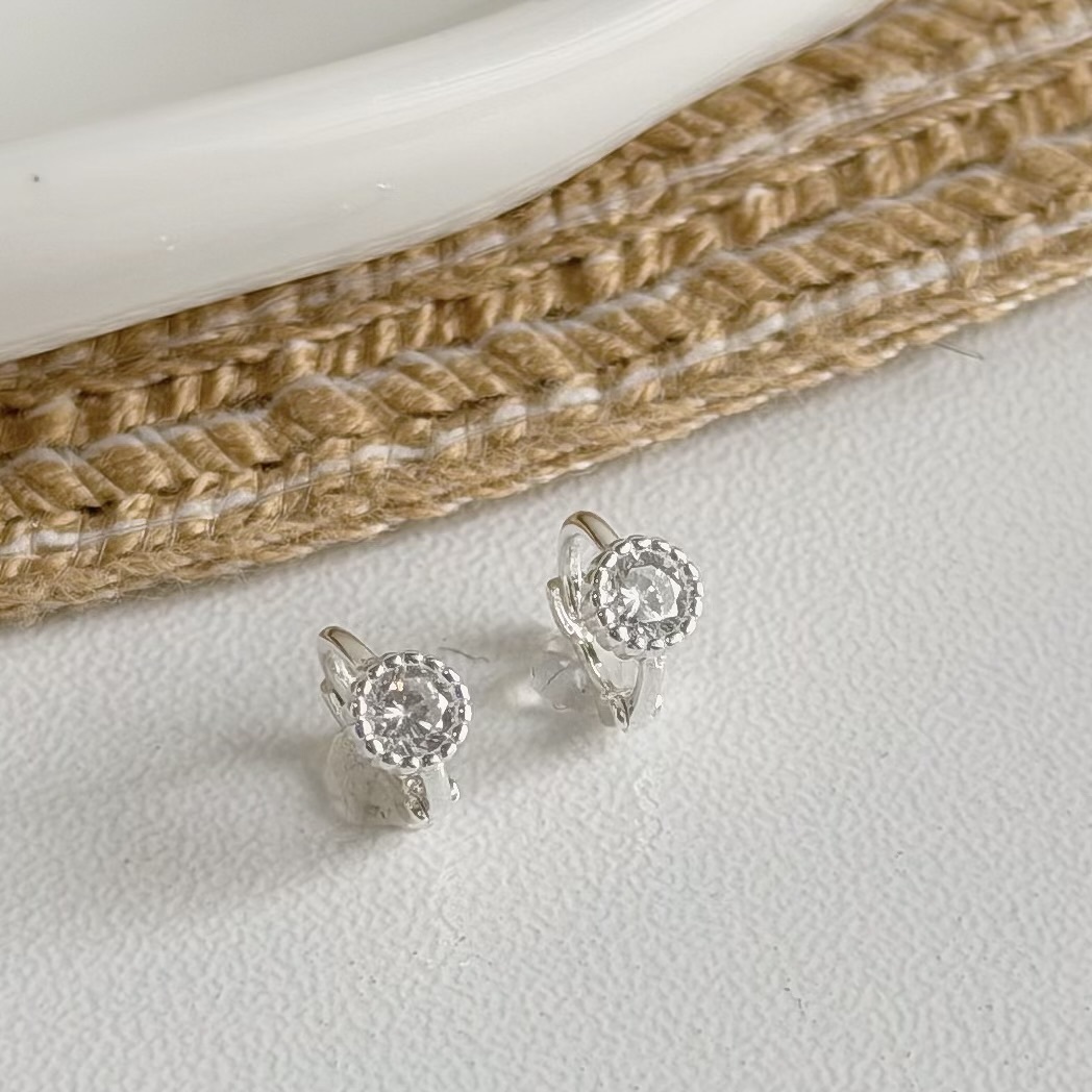 匡邊單鑽迷你純銀易扣