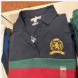 [S] TOMMY HILFIGER NAVY BLOCK STRIPE CREST STRETCH PIQUE POLO, XW06956-400 (STH1560)