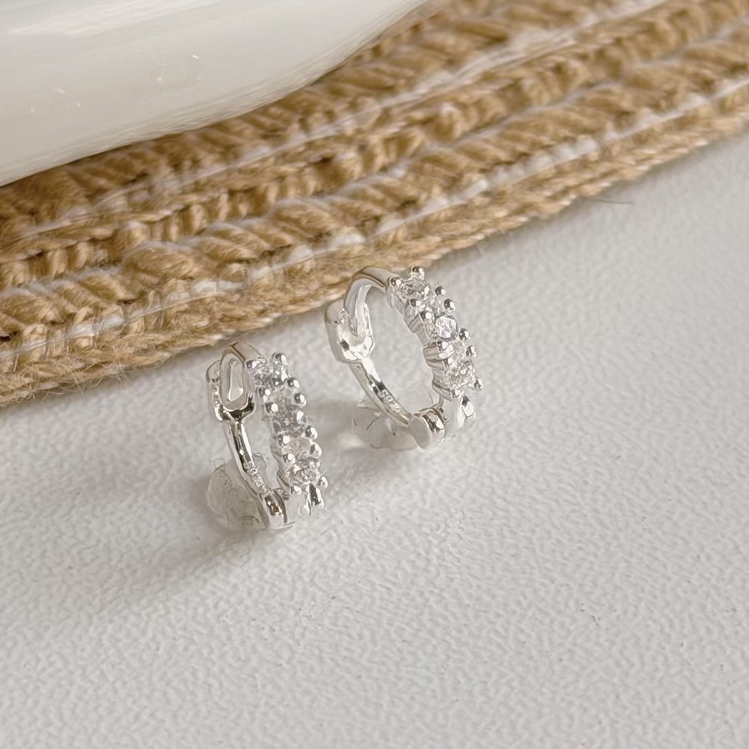 Y179小排鑽迷你圈純銀易扣