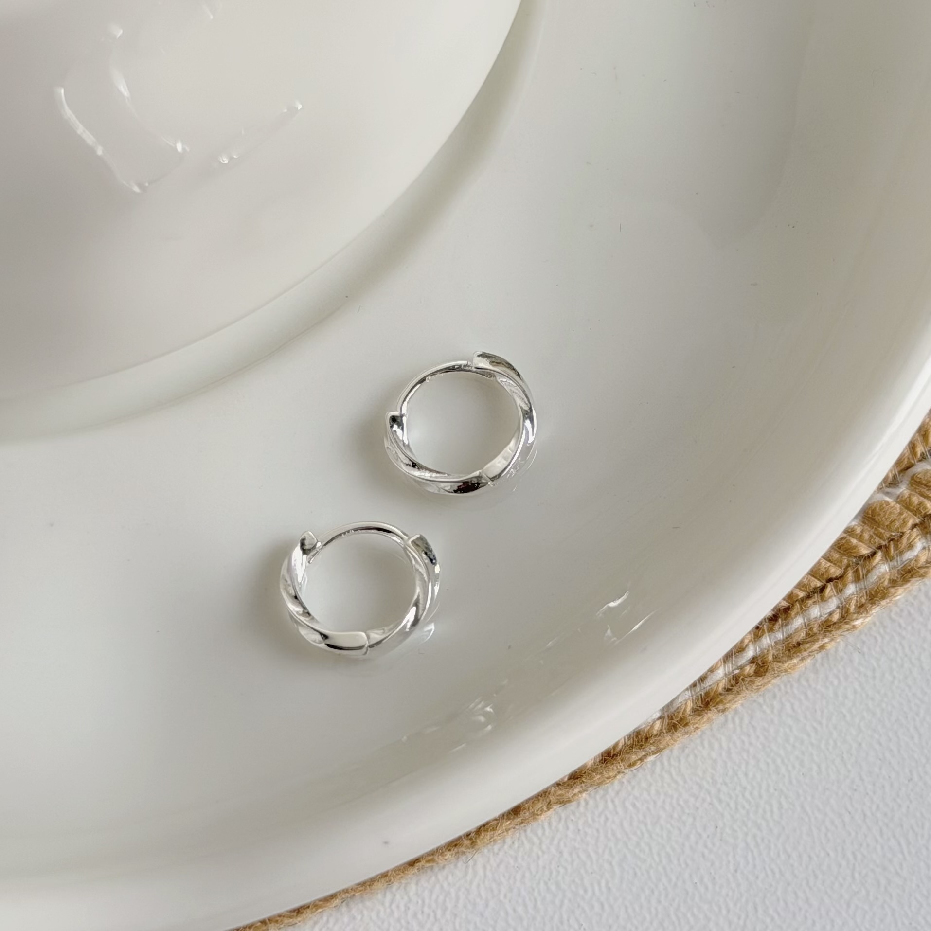 浪潮．波浪小圈純銀易扣