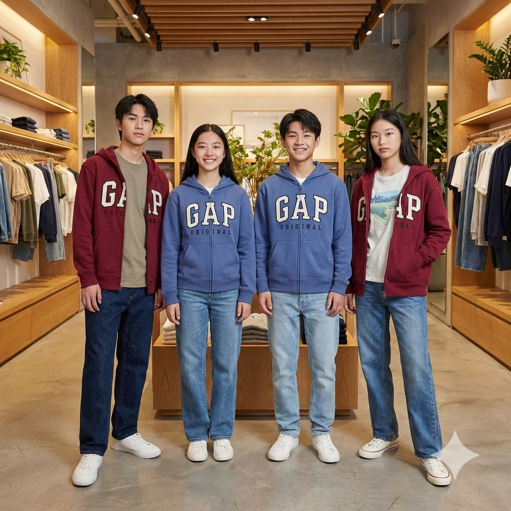 【預購】GAP G080453 童裝LOGO有帽拉鏈衛衣