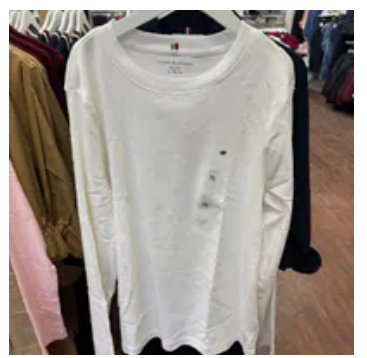 [S] TOMMY HILFIGER OPTIC WHITE LONG SLEEVE CREWNECK FAVORITE TSHIRT, 76J4889-100 (STH1564)