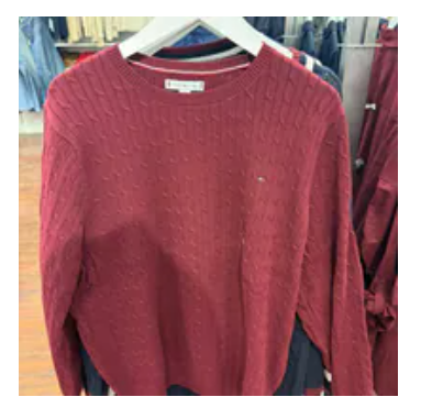 [S] TOMMY HILFIGER RED CABLE KNIT SWEATER, XW07179-501 (STH1568)