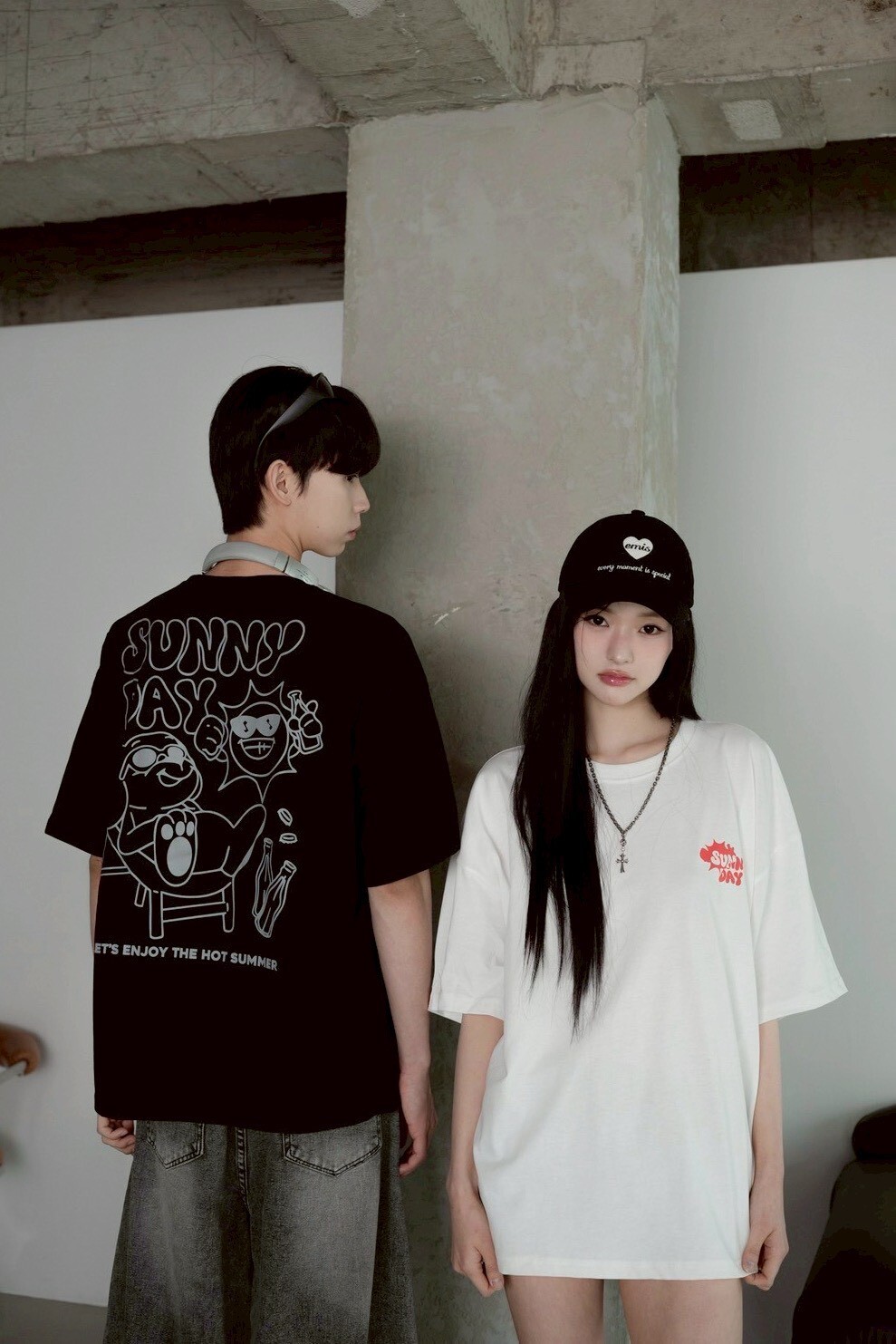 日系 塗鴉風狗狗印花 短袖上衣