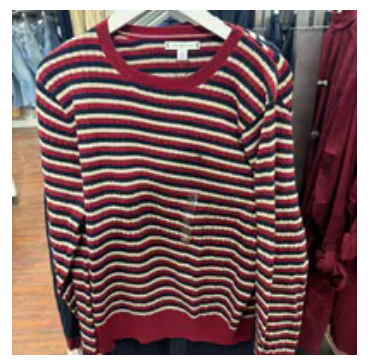[S] TOMMY HILFIGER ROUGE WOMEN'S STRIPED CABLE-KNIT SWEATER, XW06062-600 (STH1571)