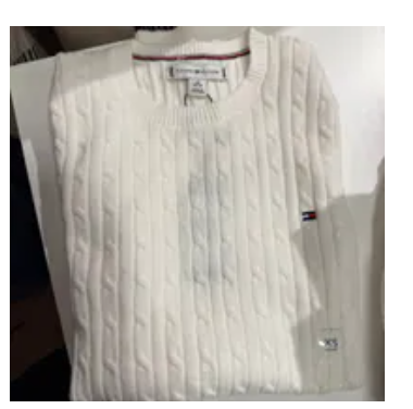 [S] TOMMY HILFIGER ECRU CABLE KNIT SWEATER, XW07179-100 (STH1572)