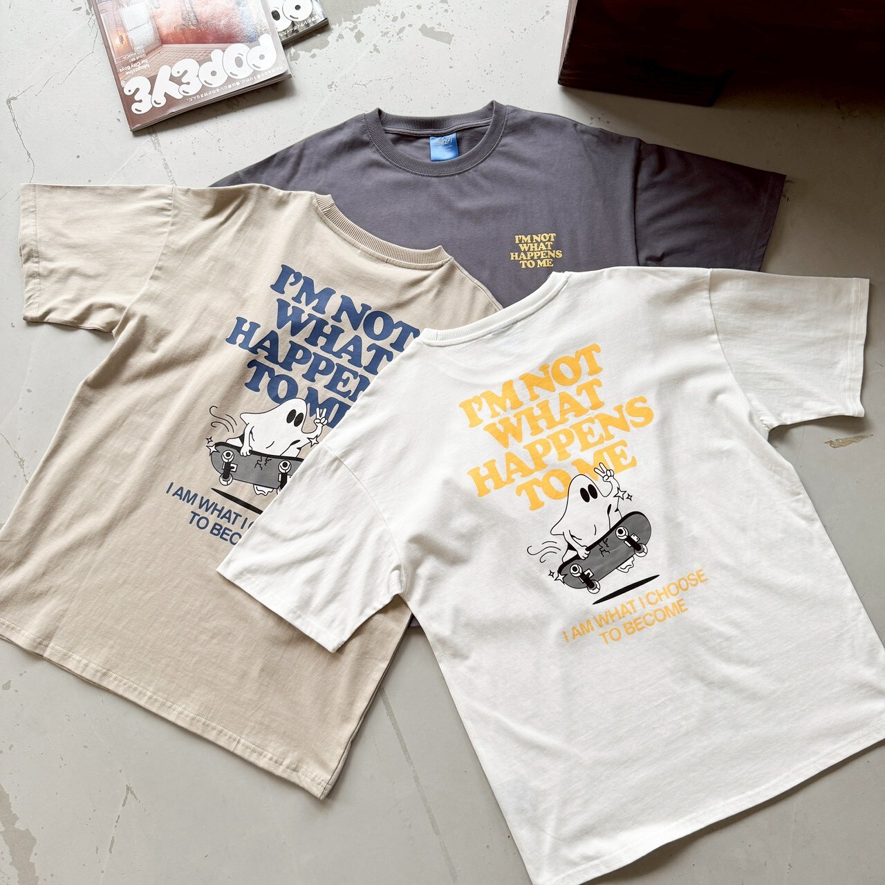 滑板幽靈插畫 寬鬆短袖上衣👻🛹