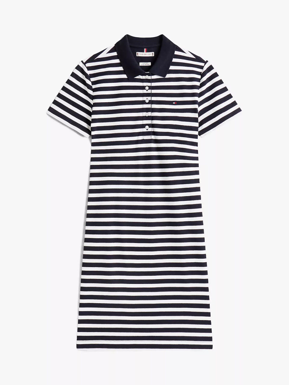 [S] TOMMY HILFIGER NAVY BLUE SLIM FIT STRIPE POLO DRESS, XW05966-40 (STH1574)