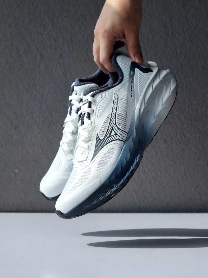 Mizuno Astro X White Navy Blue 機能 緩鎮 復古 增高 輪胎底 白灰藍