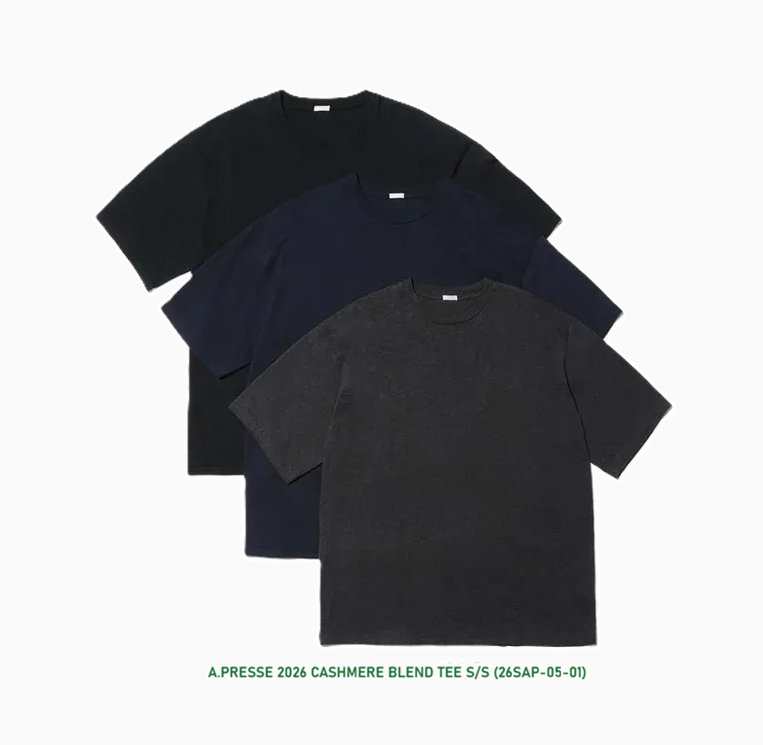 A.PRESSE 2026 CASHMERE BLEND TEE S/S (26SAP-05-01) - PRE ORDER ITEM (預訂中)