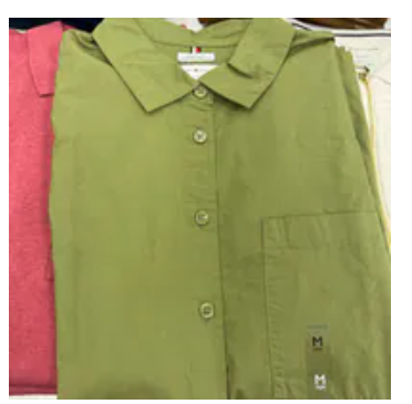 [S] TOMMY HILFIGER UNIFORM OLIVE RELAXED FIT COTTON SHIRT, XW06075-300 (STH1580)