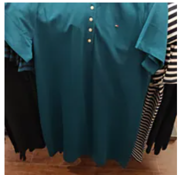 [S] TOMMY HILFIGER MIDNIGHT TURQUOISE REGULAR FIT STRETCH COTTON POLO DRESS, 76J4866-301 (STH1584)