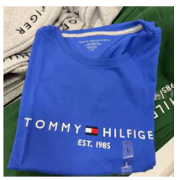 [S] TOMMY HILFIGER BLUE EMBROIDERED TOMMY LOGO TSHIRT, 78J6318-405 (STH1593)