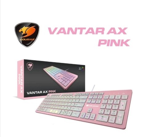 COUGAR 美洲獅 VANTAR AX PINK 全鋁CNC剪刀腳RGB鍵盤 薄膜式電競鍵盤