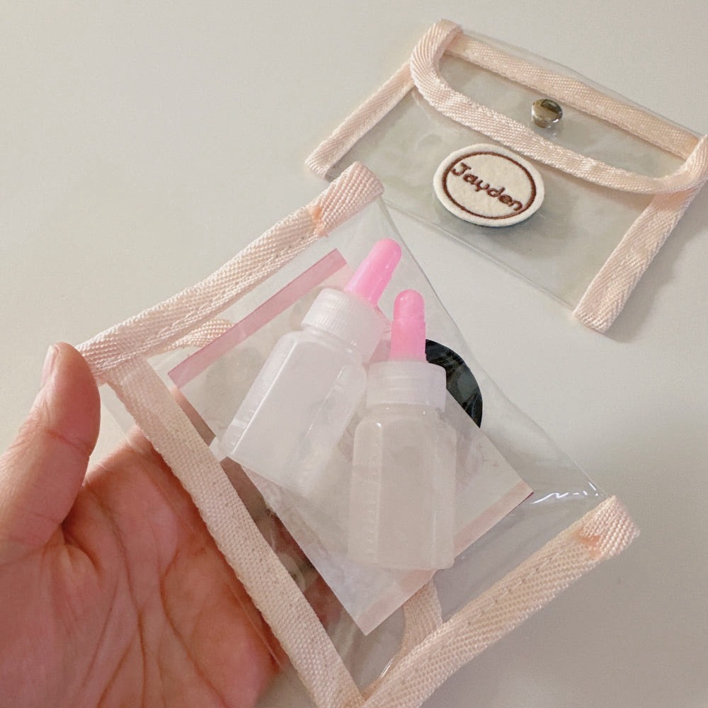 韓國｜客製化刺繡名字透明收納袋