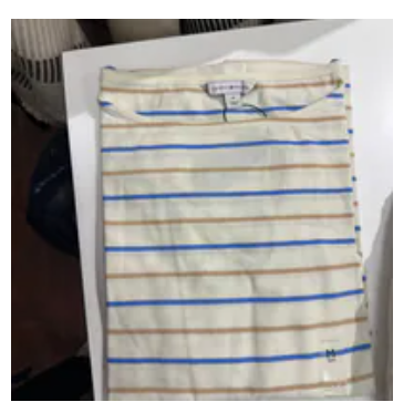 [S] TOMMY HILFIGER BLUE/BROWN STRIPE TEE, XW08271-101 (STH1602)
