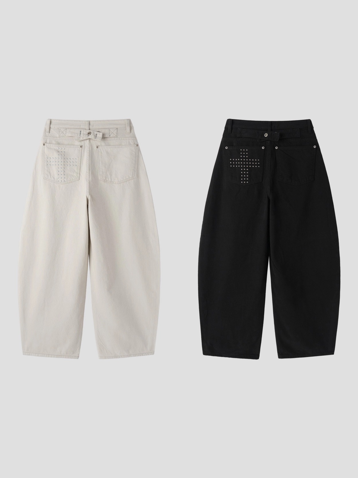 （3月韓國連線）P0248｜Y2K型格珍珠十字彎刀褲࣪ ִֶָ☾. ࣪𖤐