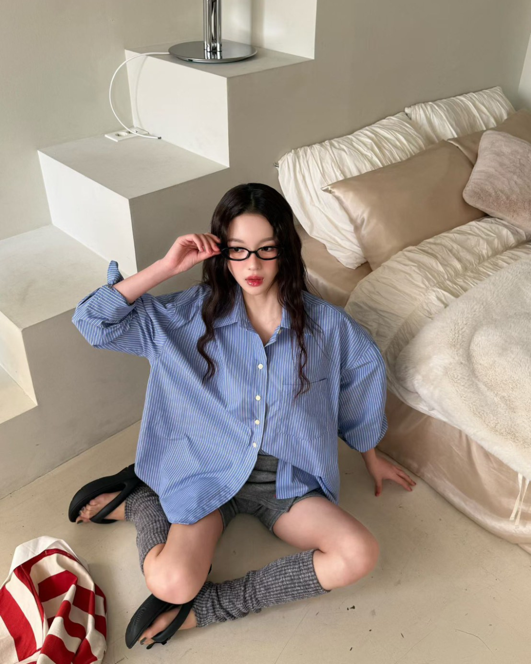 ARTE 寬鬆直條紋男友風襯衫