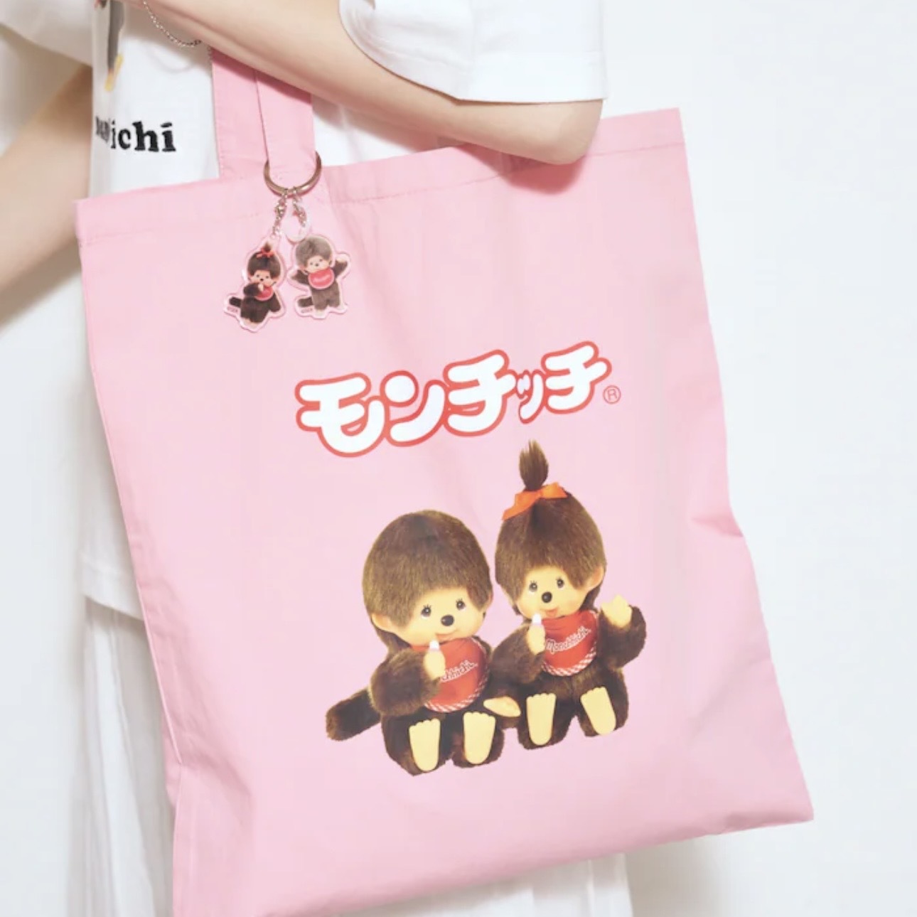 FREAK'S STORE x MONCHHICHI 蒙奇奇 帆布袋 肩背 手提包 附壓克力吊飾