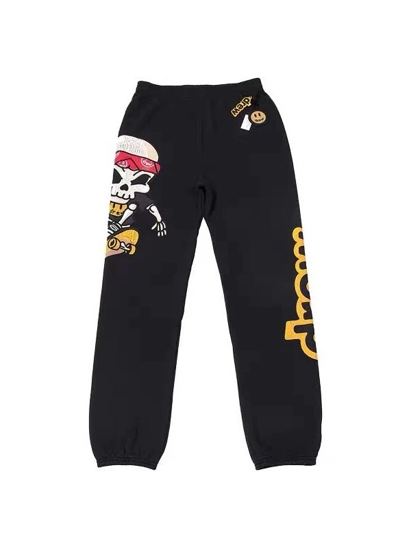 Drew House 做舊 字母印花Logo 骷髏縮口綿長褲