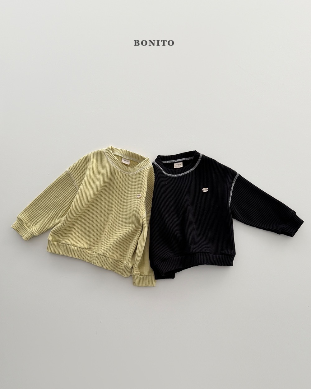 Bonito 圓標車線華夫上衣 / 2色
