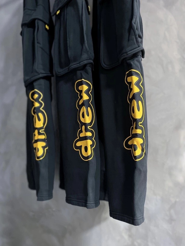 Drew House 大口袋 笑臉小標 側邊字母印花Logo 棉長褲