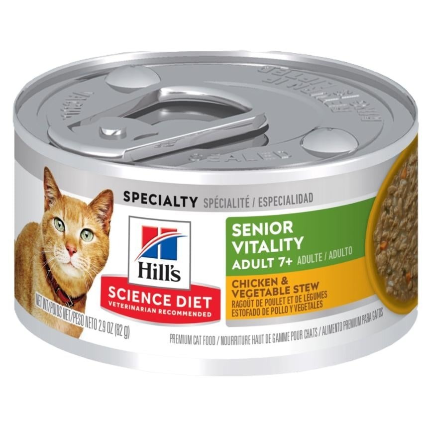 Hill's 貓罐頭．高齡貓7+ 活力燉雞肉+米配方2.9oz