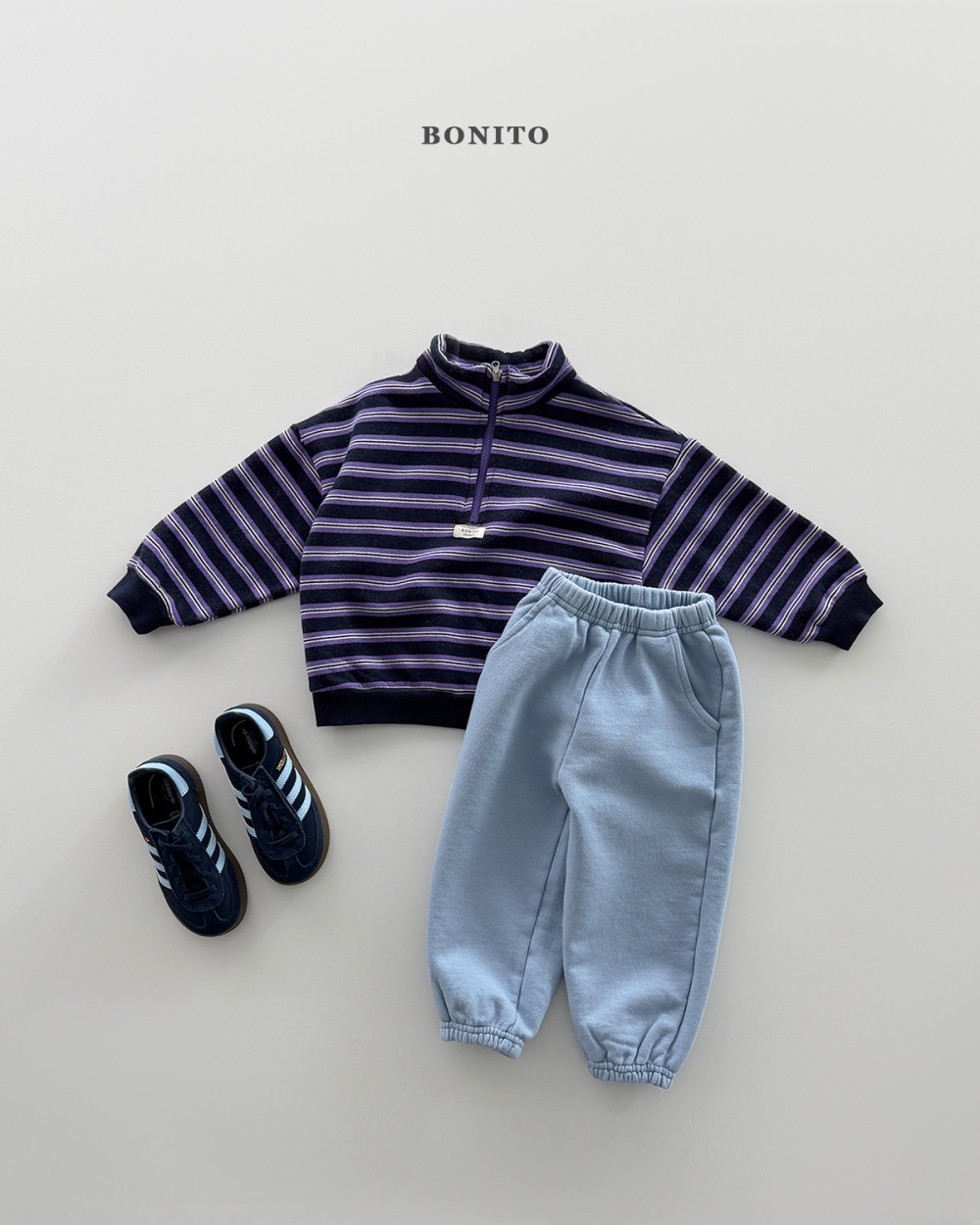 Bonito 半拉鍊領條紋衛衣 / 2色