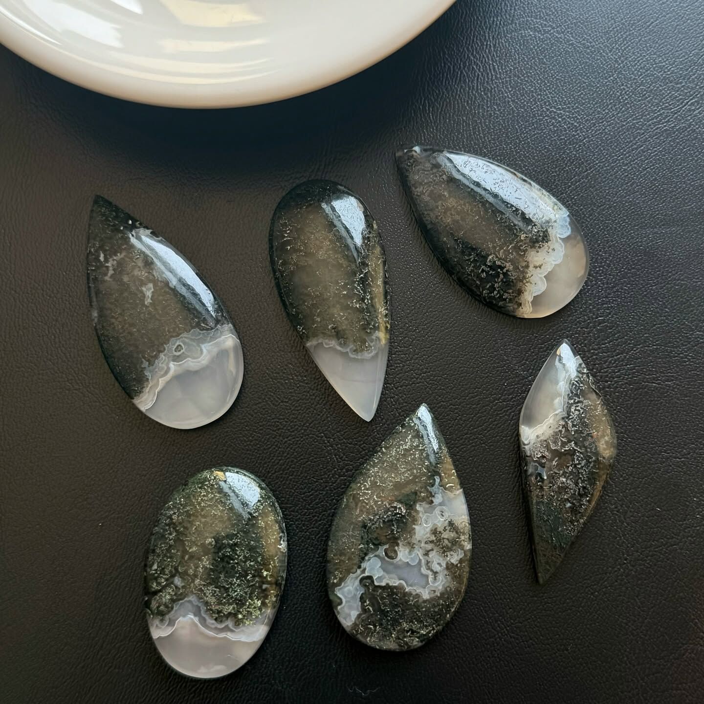 [原石] 水草瑪瑙 水晶蛋面 水晶墜面