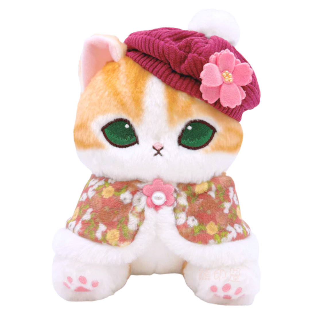 Mofusand X 日比谷花壇 披風貓 毛公仔擺件 [平行進口]