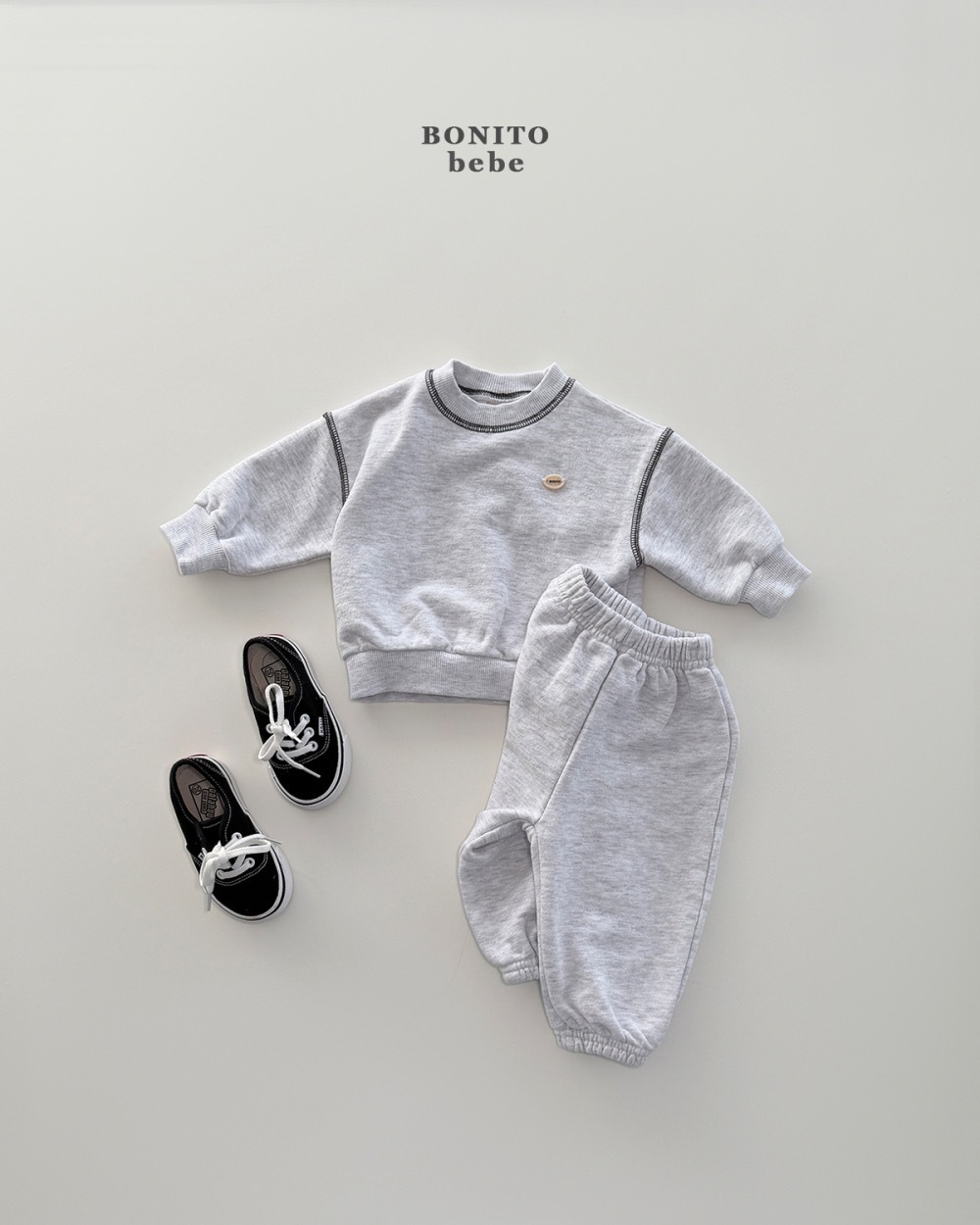 Bonito 圓標車線休閒套裝 / 3色 (Bebe)