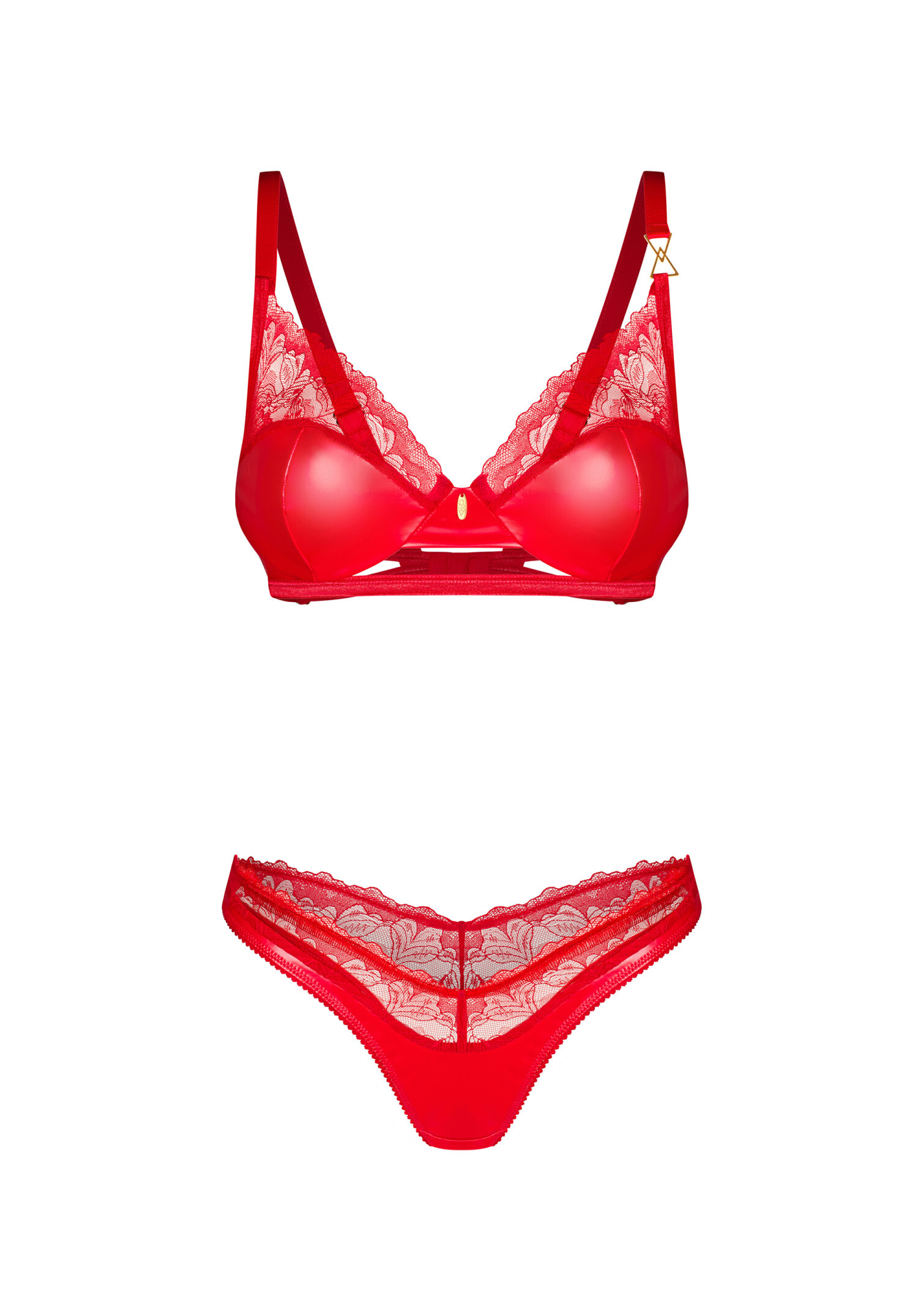 Obsessive - Aliosa 蕾絲仿皮現代感情趣內衣套裝 - S/M/L/XL/XXL/XXXL